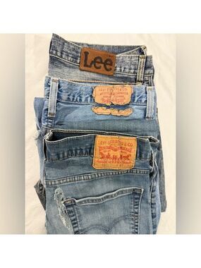 Levi’s & Lee Upcycle Bundle 3 Pair Distressed Denim Jeans Repair